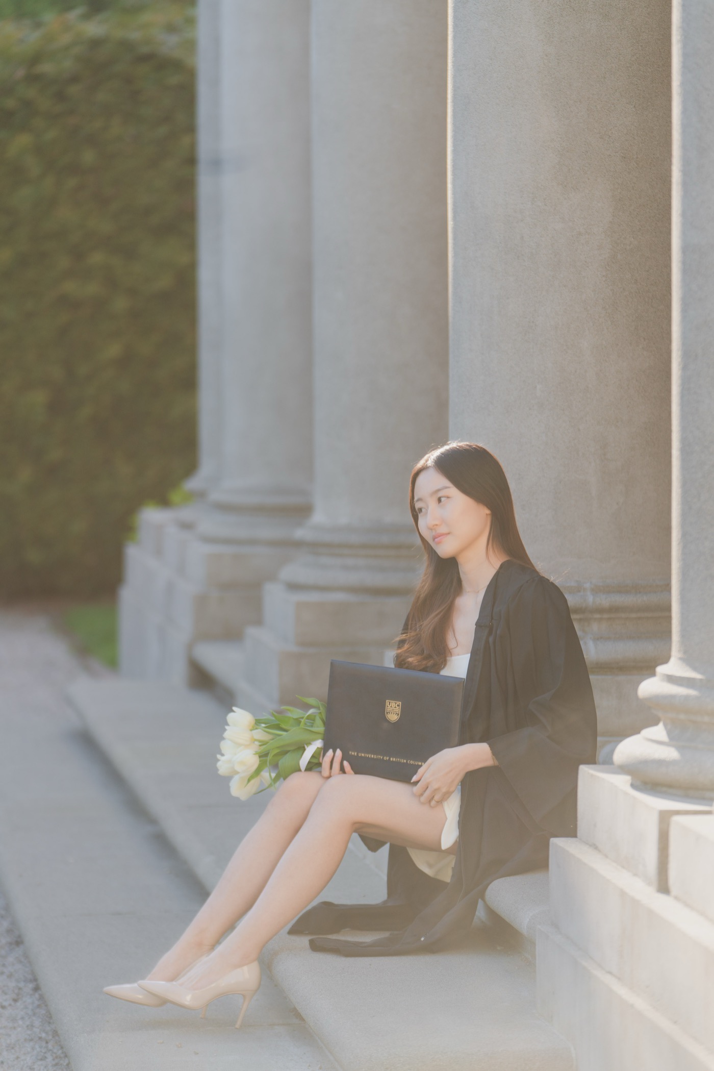 Vancouver graduation photo on UBC campus